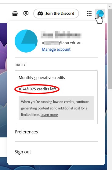 Screenshot of verification box with a circle highlighting the number of credits remaining